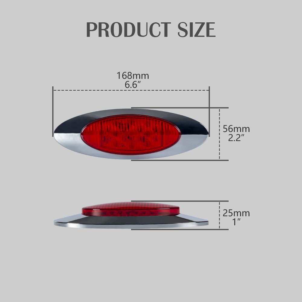빨간색 | 타원형 | LED 측면 마커 조명 |