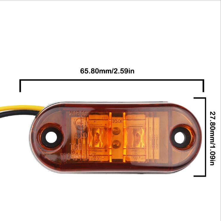 타원형 2.5 "클리어런스 사이드 마커 램프 트레일러 LED 사이드 마커 자동차 조명