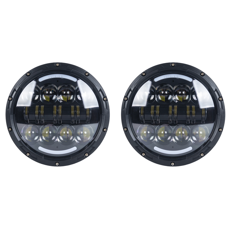 7 "Jeep Wrangler DRL High Low Beam Work Light의 LED 헤드 라이트