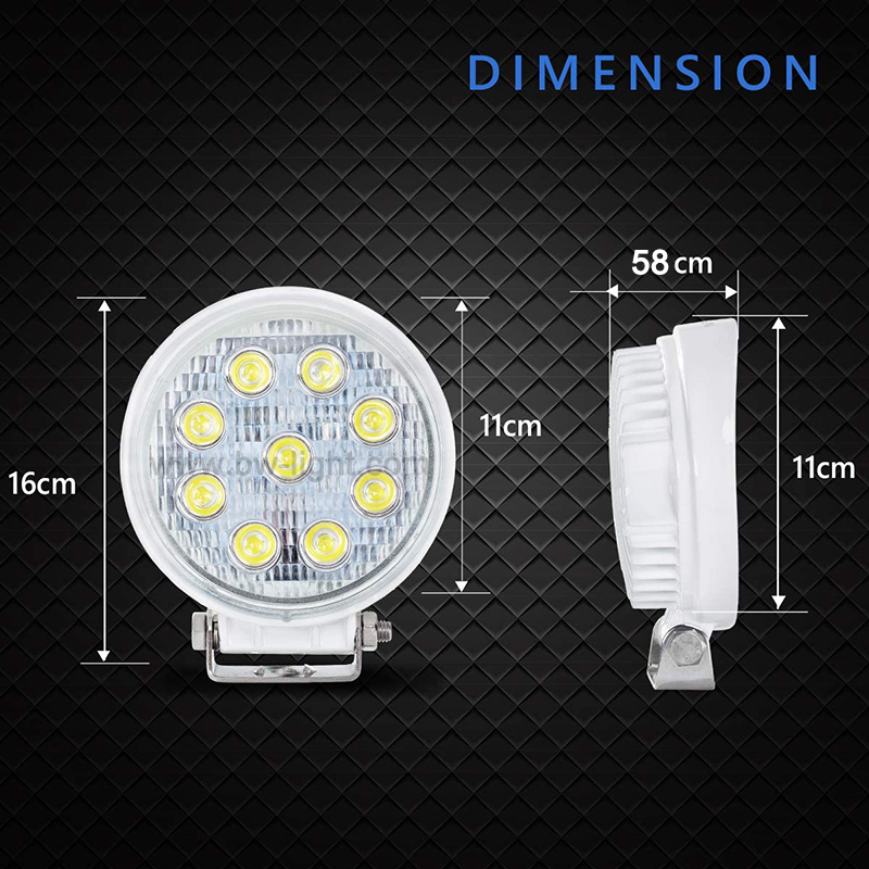 27W 4 인치 자동차 지붕 LED 작업 조명