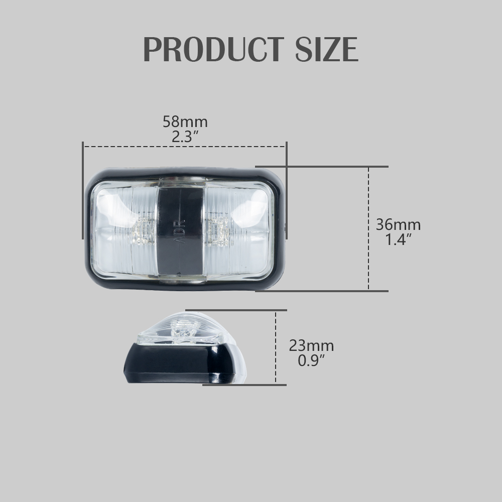 2.5 "인치 빨간색 듀얼 기능 LED 사이드 마커 조명 