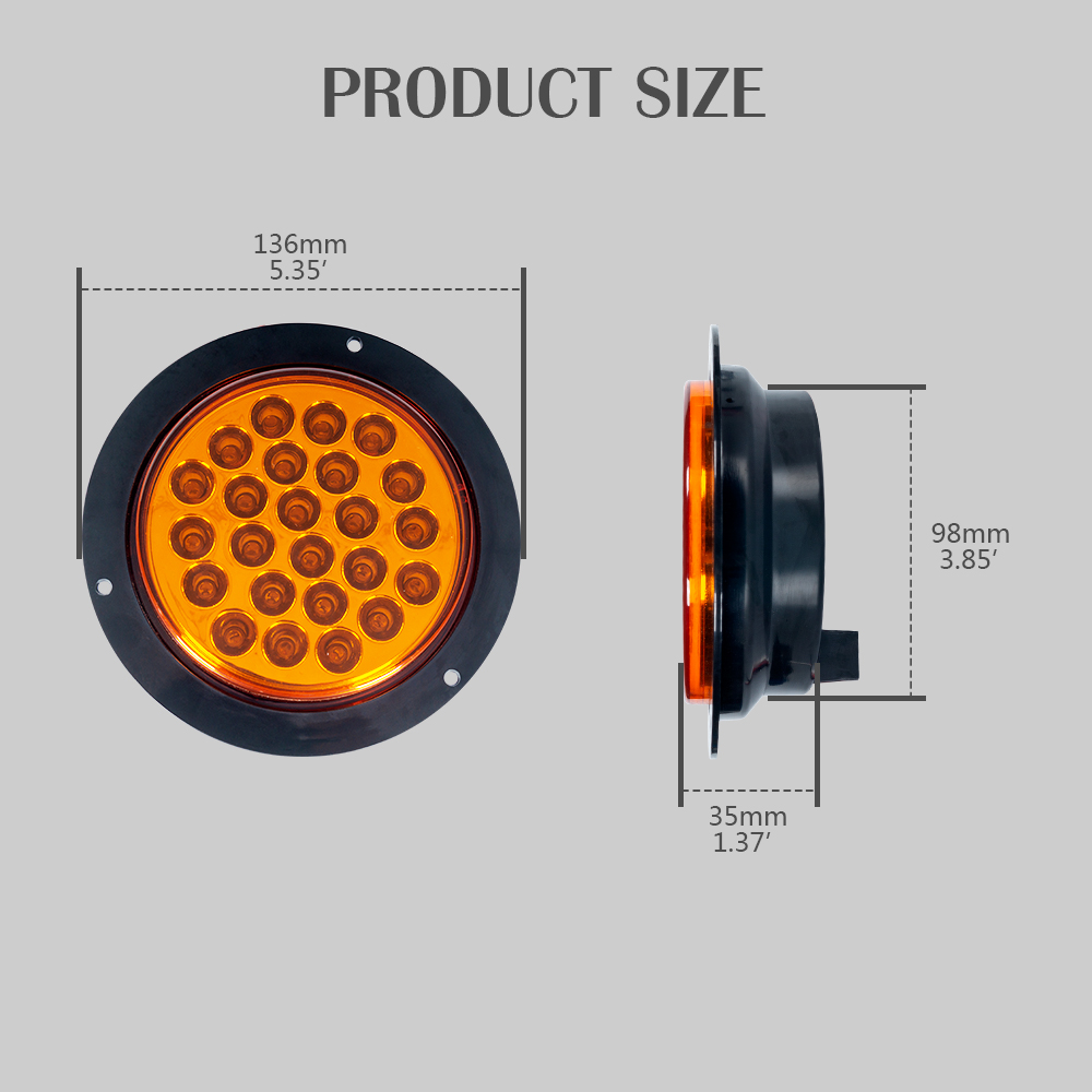 5"인치 원형 LED 트레일러 테일 라이트