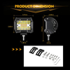 LED 4 인치 정사각형 120W 작업 조명 