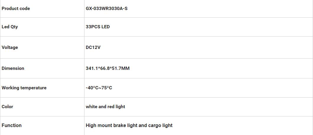 자동차 LED 세 번째 브레이크 라이트