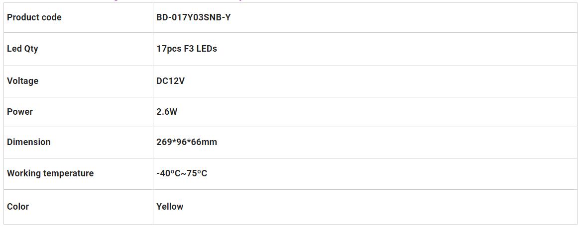트럭 조명 BD-017Y03SNB-Y