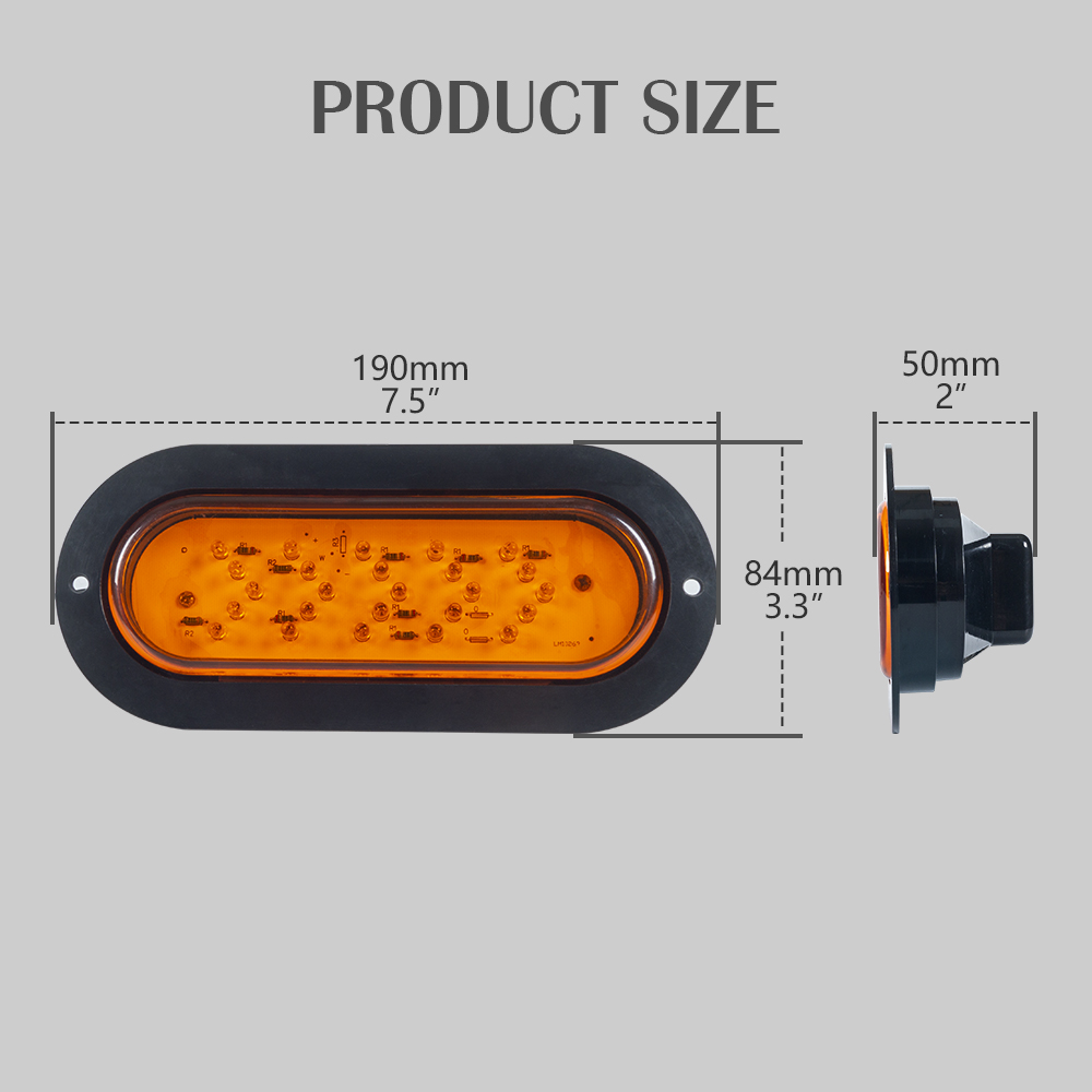 6"인치 타원형 화살표 방향 지시등 Led 테일 라이트