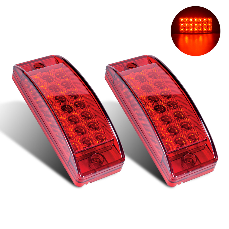  6 "빨간색 사각형 LED 테일 라이트