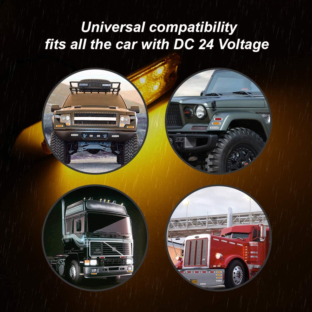 트럭용 LED 사이드 마커 라이트, 12V LED 사이드 마커 라이트, 호박색 DC12V LED 사이드 마커 라이트, 호박색 3/4 인치 LED 사이드 마커 라이트, DC12V 3/4 인치 LED 사이드 마커 라이트