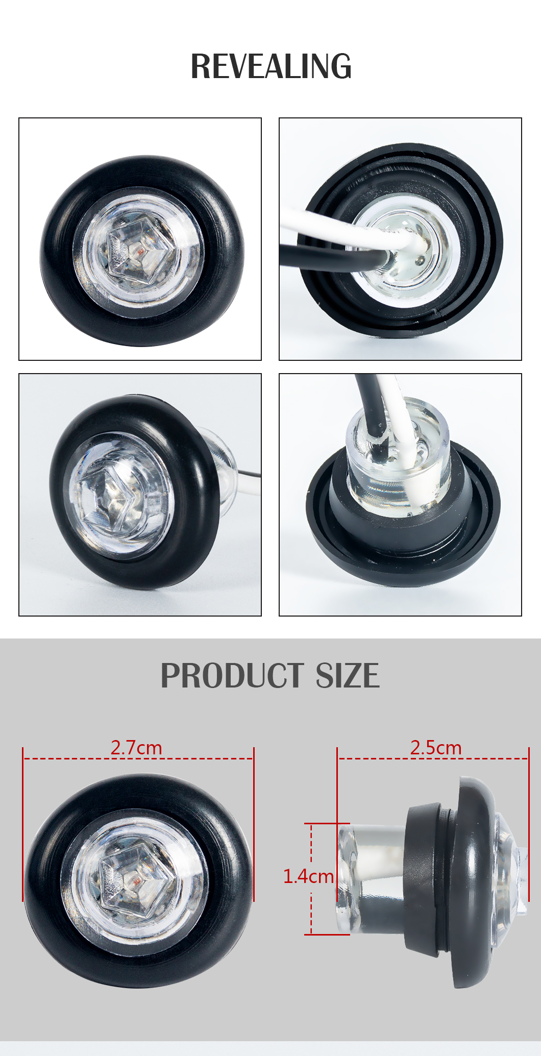 3/4 인치 라운드 마커 라이트 방수 플러시 마운트 LED 마커 조명. 1.3/4 