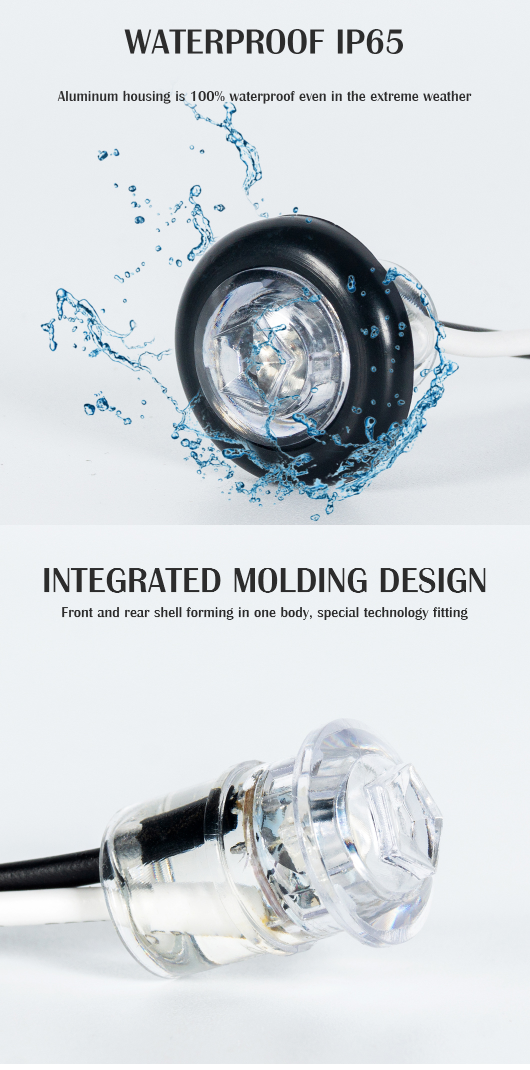 트럭 마커 조명 방수 플러시 마운트 LED 마커 조명. 1.3/4 